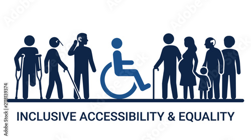 Diverse icons for inclusive accessibility and social equality concept