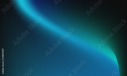 Abstract background with a smooth gradient of blue and green light with grain texture