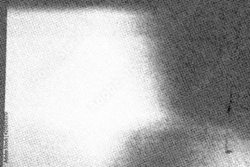 Macro halftone of diagonal faceted gradient planes with dark and light shading, black printed pattern isolated on transparent background.