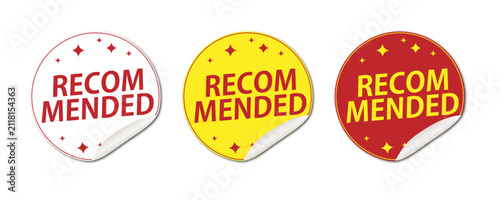 Round prominent recommended sticker set