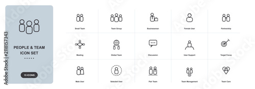 People and team icon set for business and communication