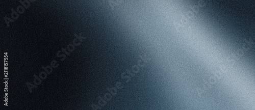 Quadro su tela Blue gray black grainy background, blurred noise texture glowing gradient shape