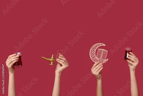 Female hands with Turkish t...