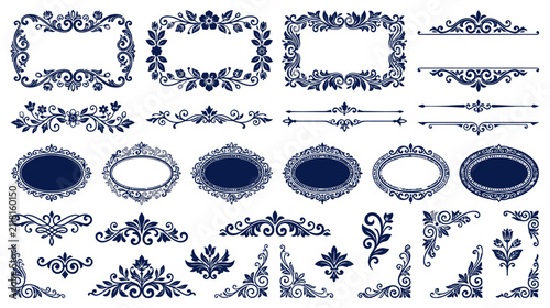 Elegant Flourish Borders & Ornate Dividers Set - Vintage Decorative Elements