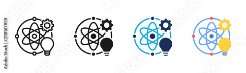 Obraz na płótnie Scientific Innovation icon set multiple style collection