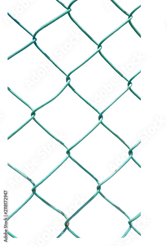 Photography Green chain link fence wire mesh cutout transparent background isolated graphic resource design security boundary enclosure architecture industry construction element steel grid border clip path text
