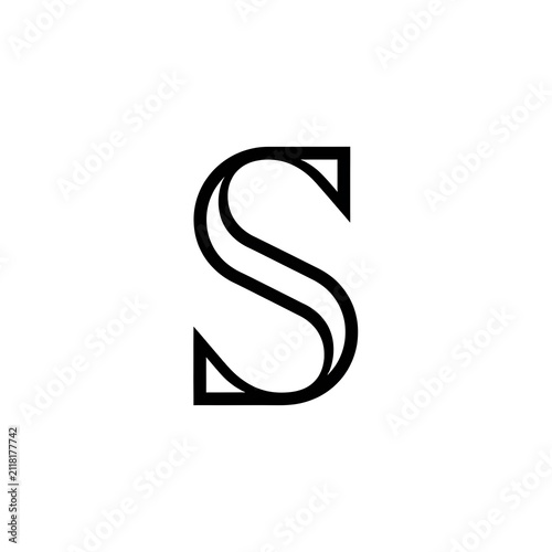 Elegant Monogram S Logo Design Minimalist Black and White.