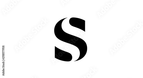 Minimalist Black and White Letter S Logo Design on White Background.