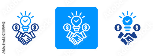 Business Solution Icon In Dual Tone Style