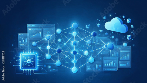Neural Network and Data Visualization 3D Gradient Illustration