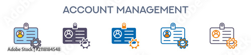 Account Management Element For Design Graphic - Multi Styles. Vector Illustration Of Two Colored And Black. Multiple Icons Designs Can Be Used For Mobile, Ui, Web 
