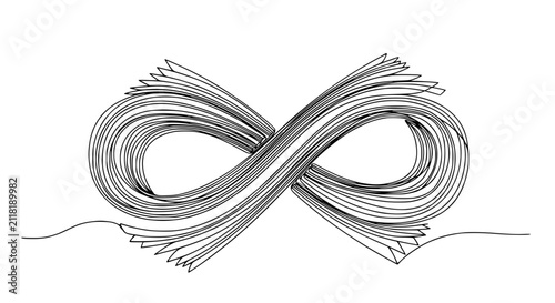 Konstfotografi Infinity Symbol Made of Paper Strips - Endless Concept