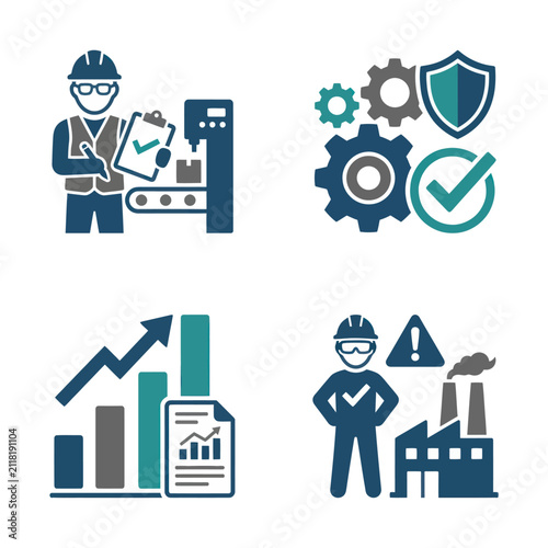 Industrial worker with safety gear.
