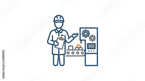 Industrial worker in a factory setting.