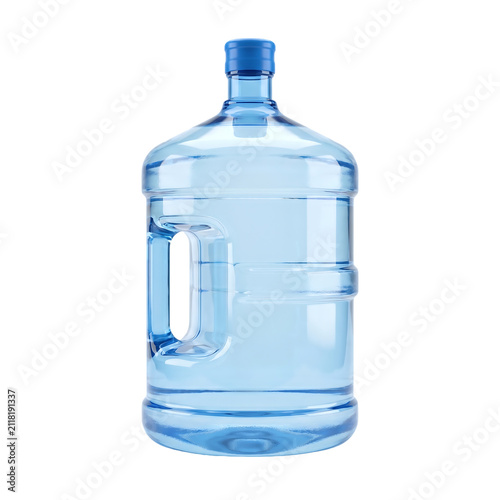 Large blue plastic water dispenser jug as transparent PNG