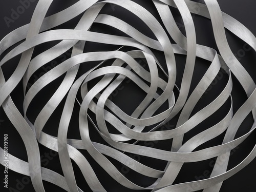Metal Wave Harmony, Elegant Waves and Symmetry in Silver Strips Design