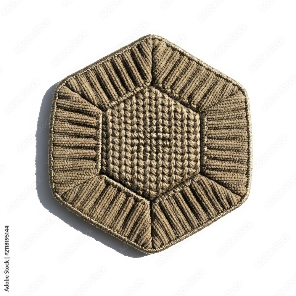 Naklejka premium Brown Hexagonal Quilted Fabric Patch for Apparel Decoration