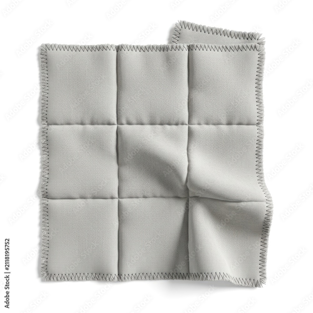 Fototapeta premium Rectangular White Quilted Patch for Apparel Construction