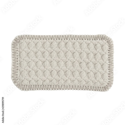 Rectangular Beige Waffle Knit Fabric Patch Textured Accessory