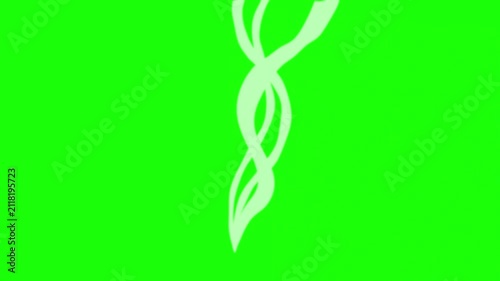 Realistic 2D white cigarette smoke animation, white smoke or candle smoke animation on black background, 4k, with green background