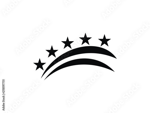 5 star swoosh corporate business logo black