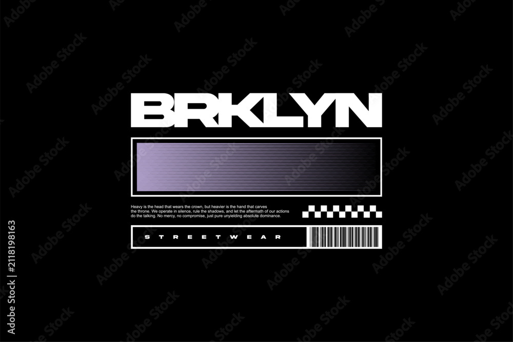 Naklejka premium Modern Brooklyn Graphic Design with Abstract Elements.