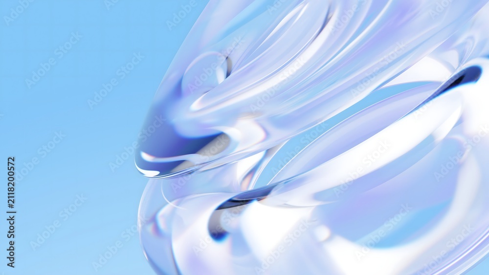 Obraz premium azure shard on light background for cover design, in a glass shape liquid wave