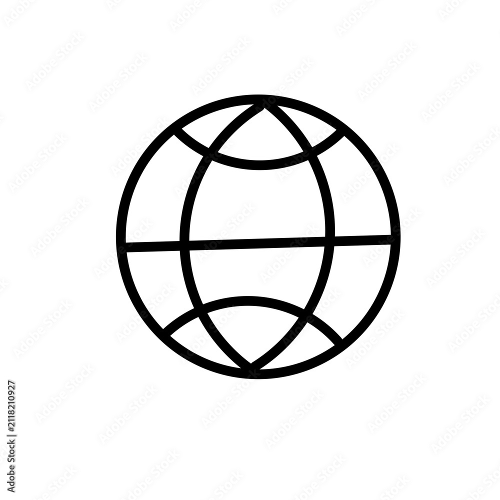 Obraz premium Global Globe Line Icon Editable Stroke Isolated