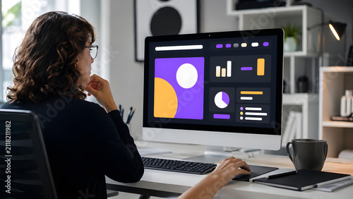 Designer Reviewing a High Contrast User Interface