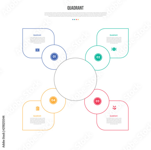 Quadrant Infographic Template with 4 Point Circleblob Design for Slide Presentation
