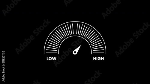 Animation testosterone level gauge indicator with contrasting symbols on a black background. Ideal for digital interfaces, ui designs, technology concepts.