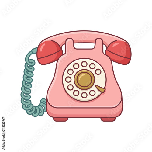 фотографія Retro Pink Rotary Dial Telephone, Vintage Communication Device, Nostalgic Techno