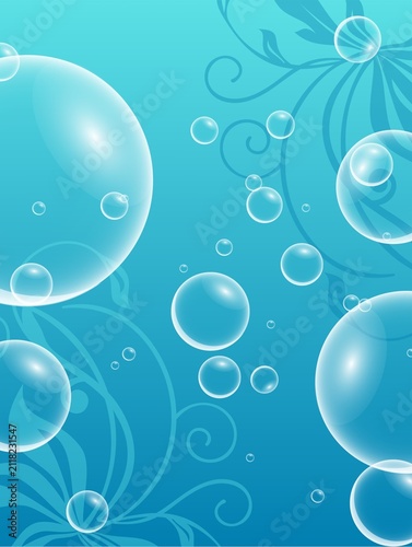 Foto Frutiger aero / aqua background with bubbles