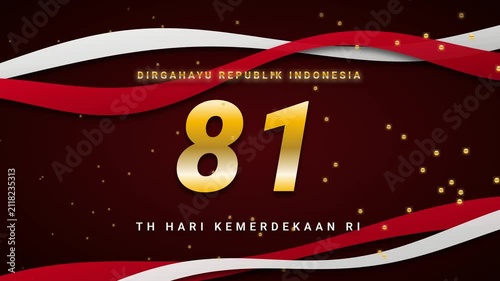 Indonesia Independence Day 81st Anniversary Gold Motion Background