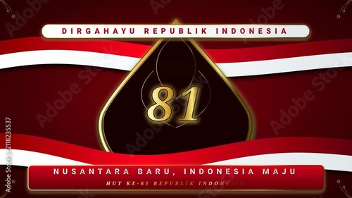 Indonesia Independence Day 81st Anniversary Motion Background with Red and White National Flag Theme
