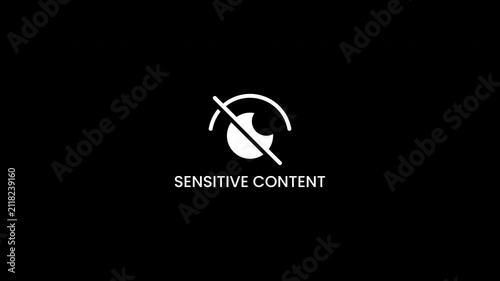 Sensitive content warning symbol design, suitable for content warnings, sensitive topics, icons, logos, graphics, social media, websites, and apps.