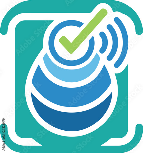 Verified Smart Water Meter and Fluid Sensor Monitoring Flat Vector Icon
