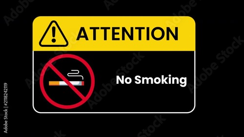 No smoking sign attention rectangle with a red prohibition circle representing a no smoking sign, suitable for antismoking campaigns.