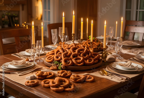 Elegant dining table set wi...