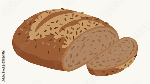 Konstfotografi Artisan Seeded Rye Bread with Caraway and Fennel Seeds