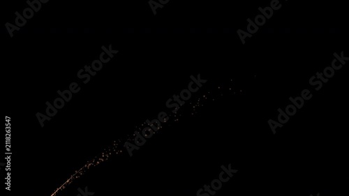 shooting star streaks across the sky.Meteor falling on black. particle 4k movie.