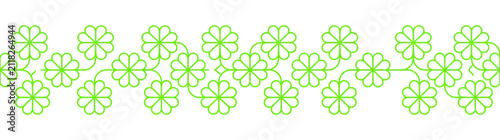 Green floral border with repeating abstract flower pattern
