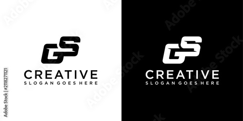 GS or SG initial letter logo design vector template