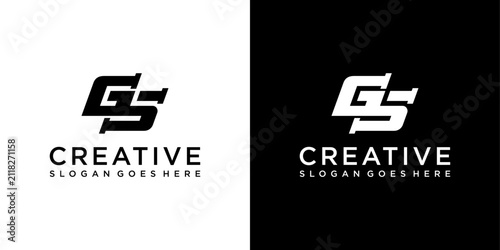 GS or SG initial letter logo design vector template