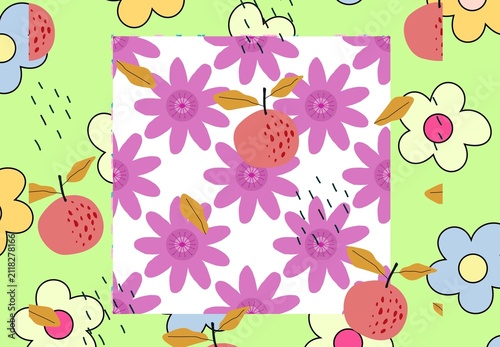Textile spring flowers pattern. Floral pattern with small flowers in pink, yellow, cream tones. For spring, summer prints, packaging, cute stationery, kitchen decor, fabric design, isolated background