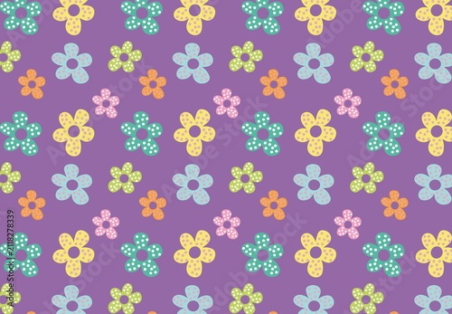Textile spring flowers pattern. Floral pattern with small flowers in pink, yellow, cream tones. For spring, summer prints, packaging, cute stationery, kitchen decor, fabric design, isolated background