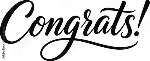 Congratulations Hand Lettering Typography Script Vector Illustration for Celebration Greeting Card Banner Invitation and Poster Design