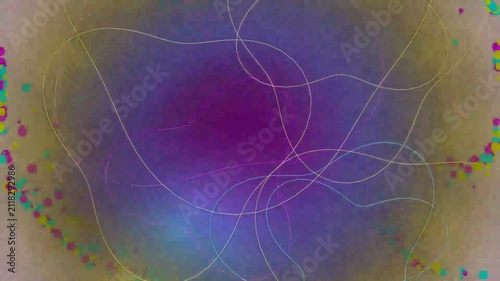 Abstract motion background with vibrant purple gradients and sinuous light lines.