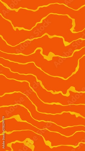 Abstract Orange and Yellow Wavy Flowing Background Animation.