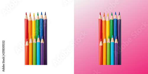 Konstfotografi Colorful colored pencils in transparent background for art projects